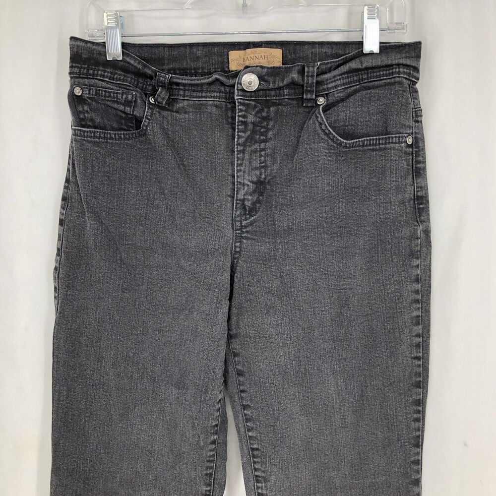 HANNAH Jeans Missy Black Denim Slim Mid Rise Stretch 8 (30x28)